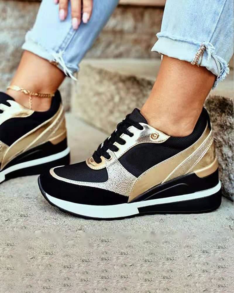 Heidi-Mode | Plattform Sneakers mit Pailletten
