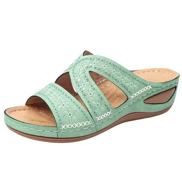 Heidi-Mode | Premium Orthopädische Sandalen mit Keilabsatz und Offener Zehpartie - Image 2