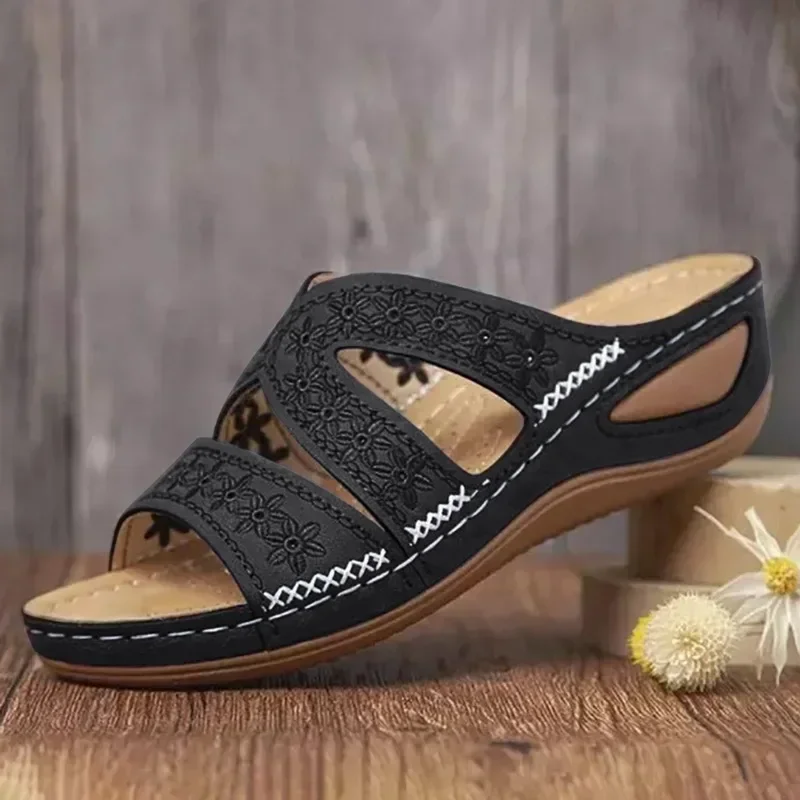 Heidi-Mode | Premium Orthopädische Sandalen mit Keilabsatz und Offener Zehpartie - Image 7