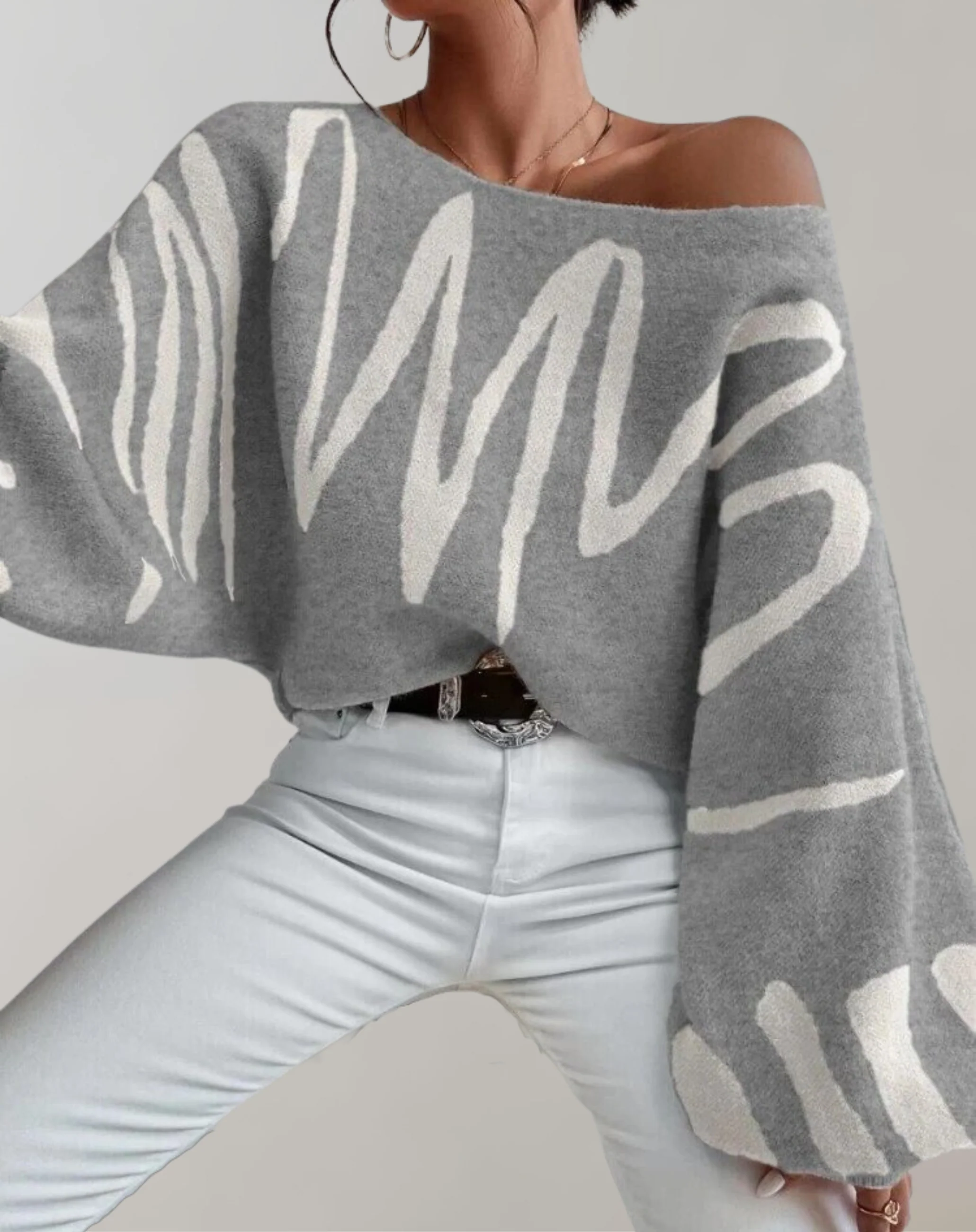 Heidi-Mode | Print Laternenärmel Off-Shoulder