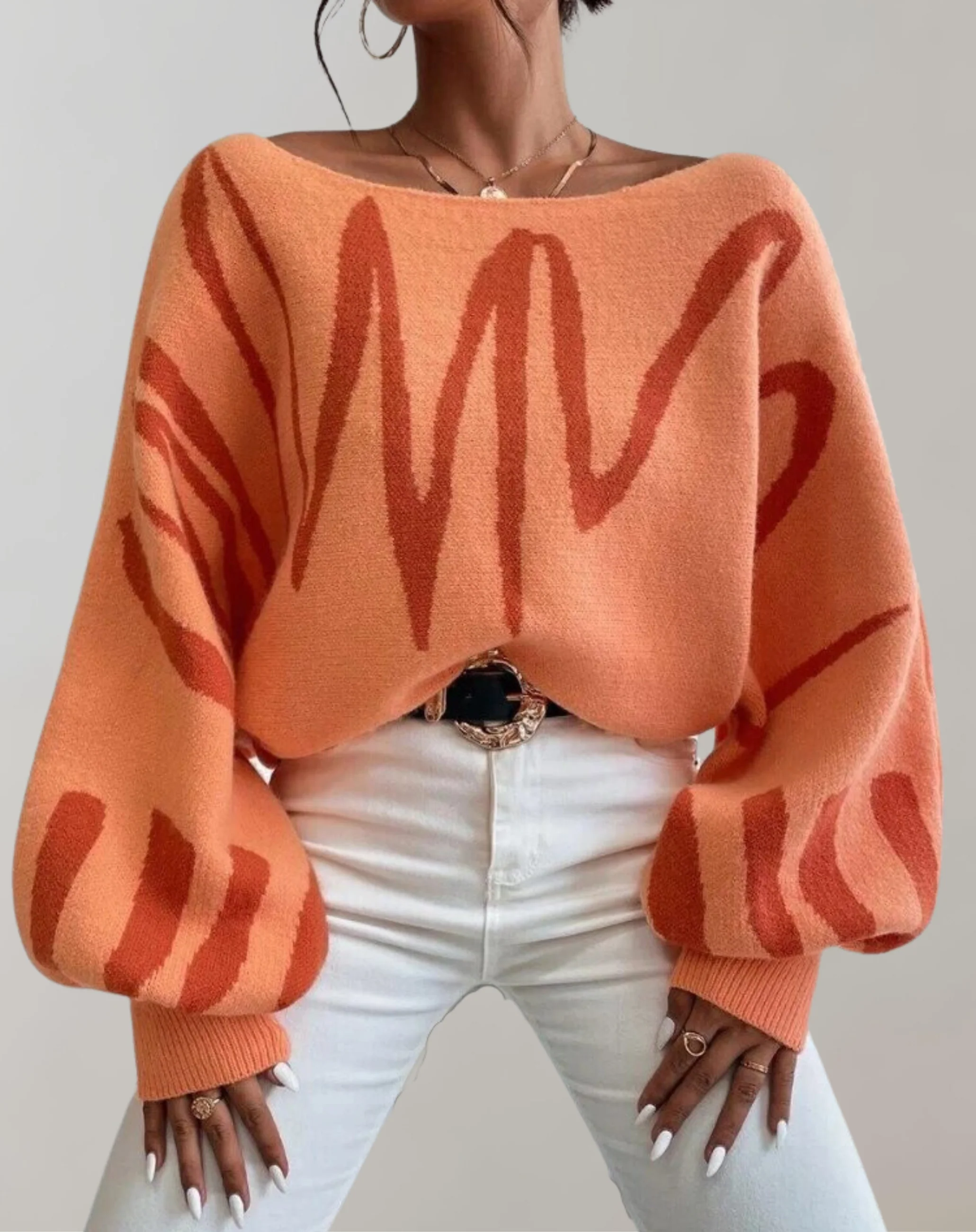 Heidi-Mode | Print Laternenärmel Off-Shoulder - Image 2