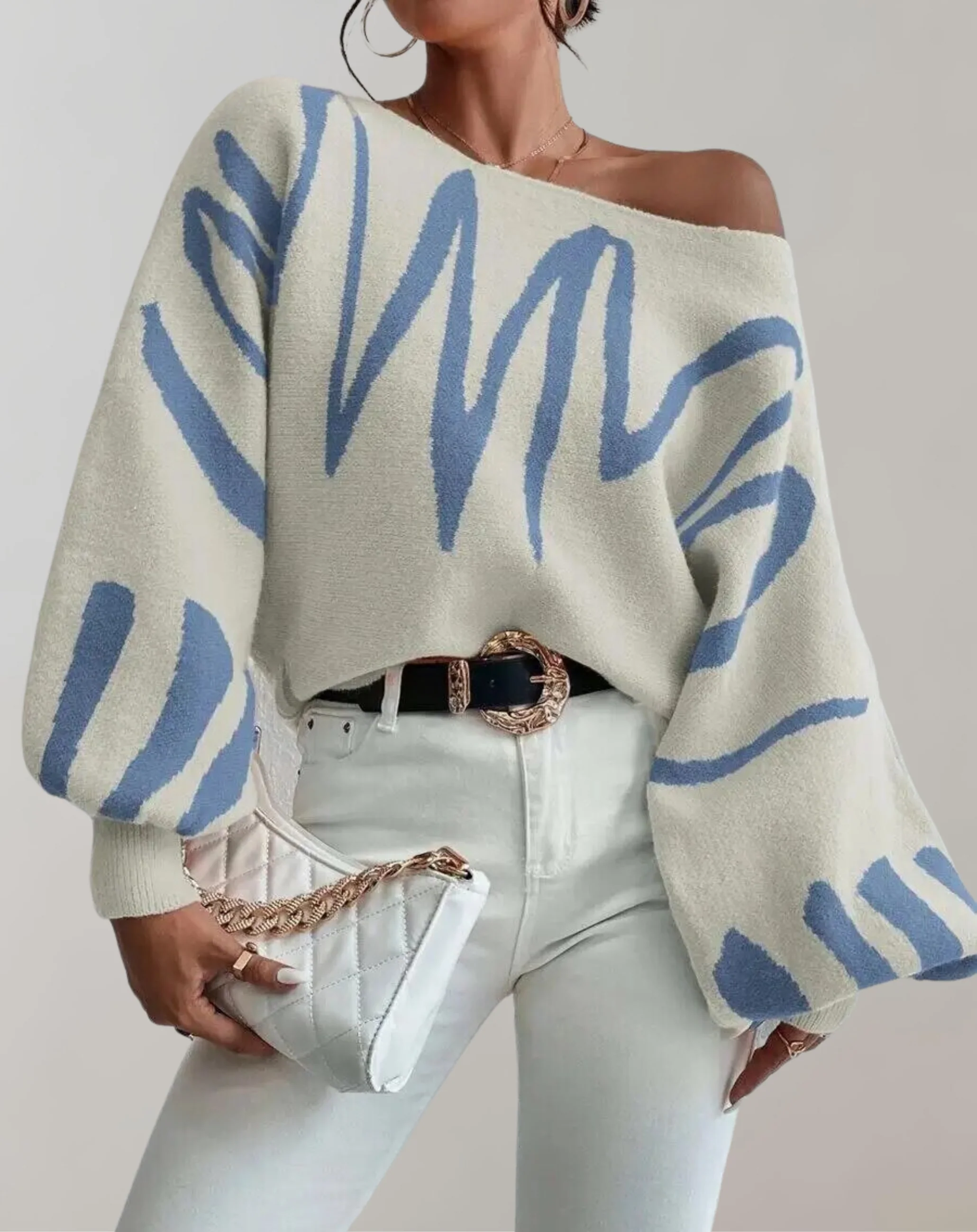Heidi-Mode | Print Laternenärmel Off-Shoulder - Image 3