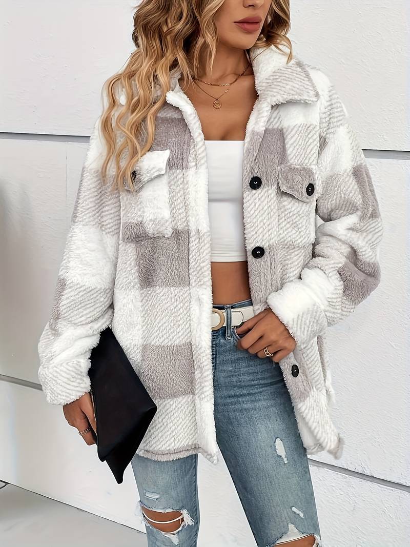 Heidi-Mode | Karo Fleece-Jacke - Image 2