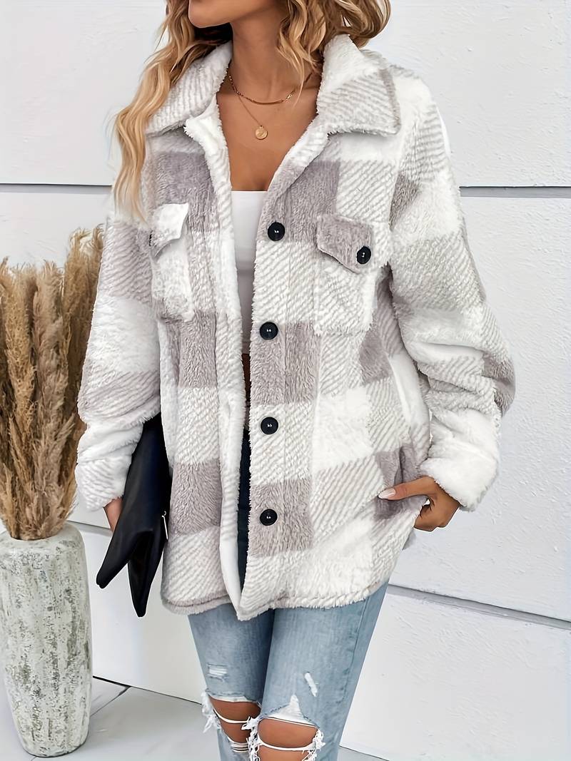 Heidi-Mode | Karo Fleece-Jacke - Image 3