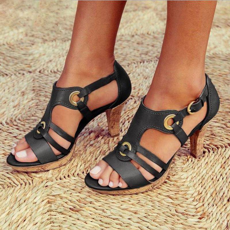 Heidi-Mode | Pu-Leder Bohemian Stil Sandale - Image 2