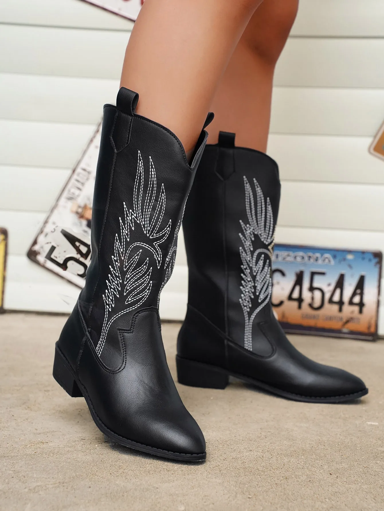 Heidi-Mode | Pu-Leder-Cowboystiefel mit Weichem Innenfutter - Image 10