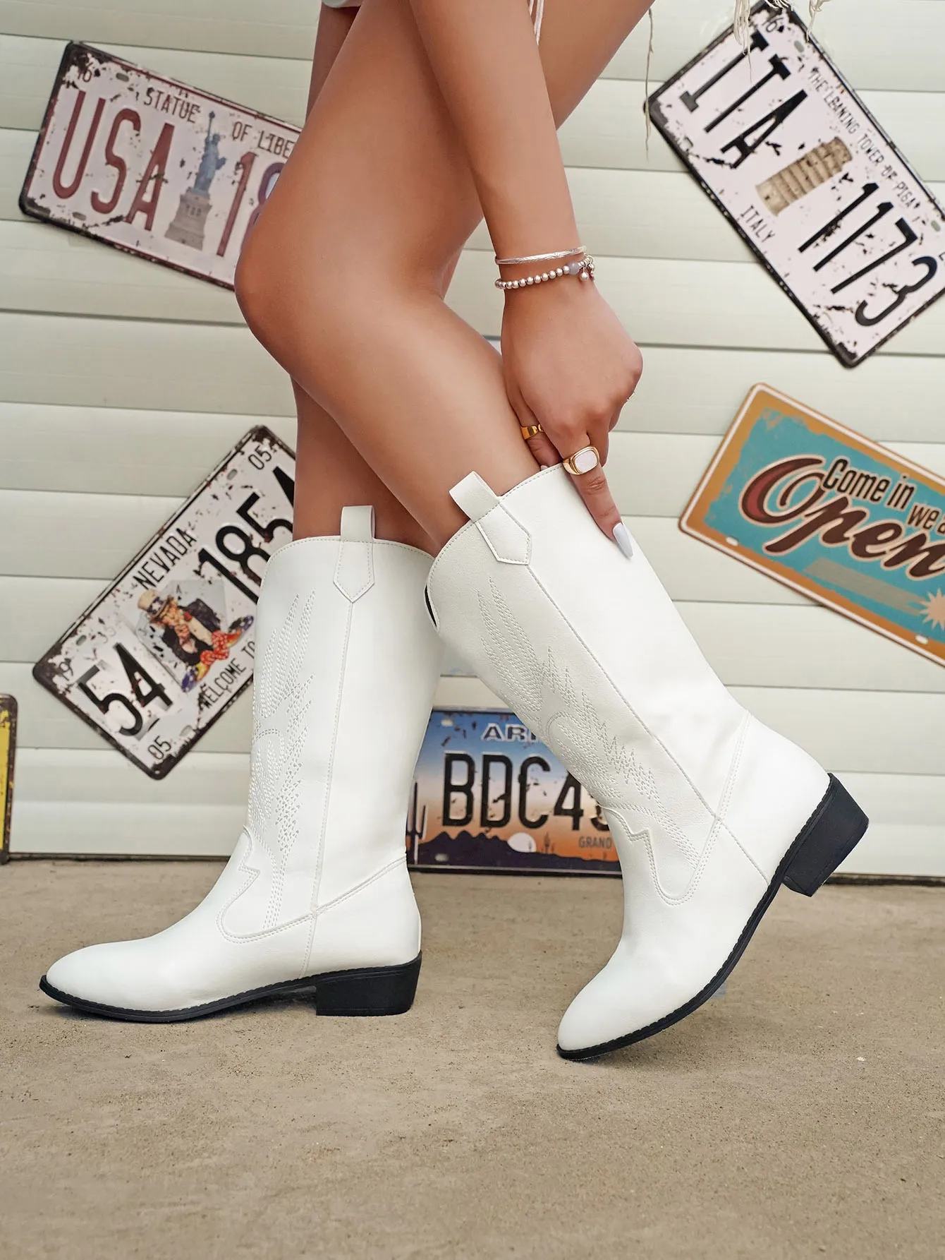 Heidi-Mode | Pu-Leder-Cowboystiefel mit Weichem Innenfutter - Image 4