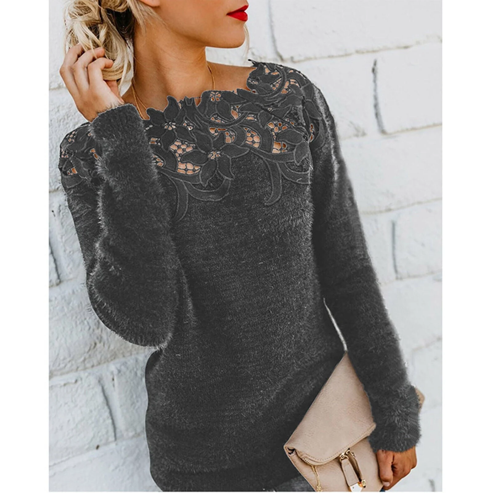 Heidi-Mode | Pullover mit Spitzenrand für Damen - Image 4