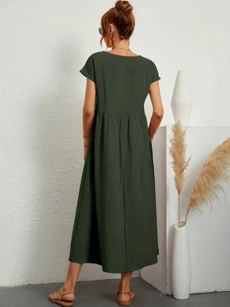 Heidi-Mode | Raffinierte Leinen Sommerkleid mit Praktischen Taschen - Image 2