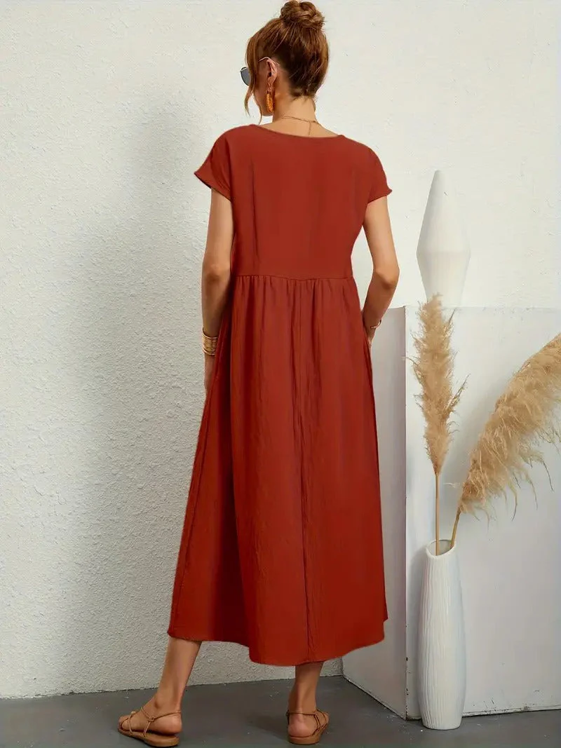 Heidi-Mode | Raffinierte Leinen Sommerkleid mit Praktischen Taschen - Image 28