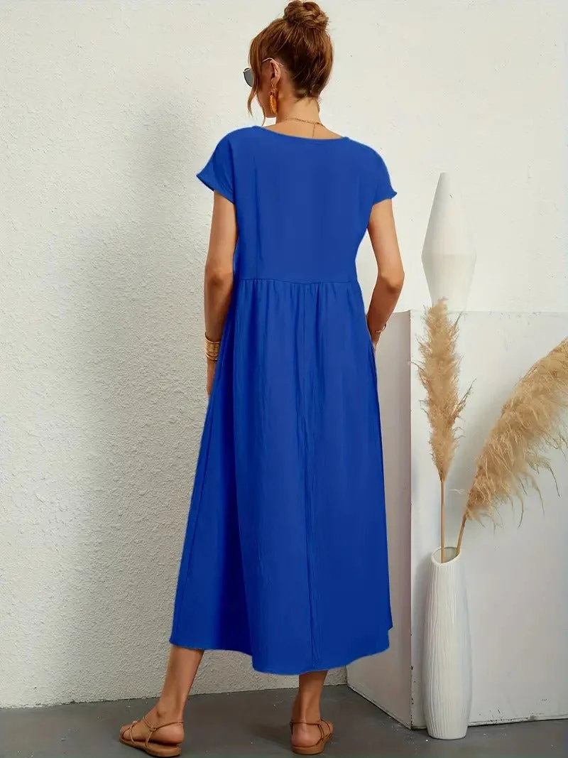 Heidi-Mode | Raffinierte Leinen Sommerkleid mit Praktischen Taschen - Image 6
