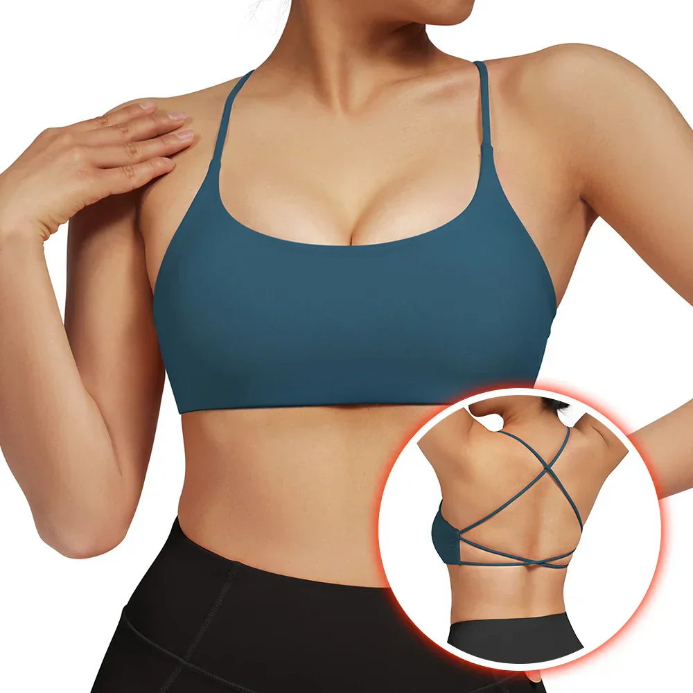 Heidi-Mode | Rückenfreier Stoßfester Fitness Sport Bh mit Polstern für Frauen - Image 9