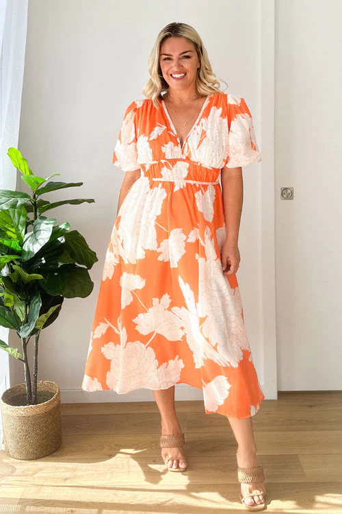 Heidi-Mode | Real Love Print Puffärmel Maxi Kleid - Image 18