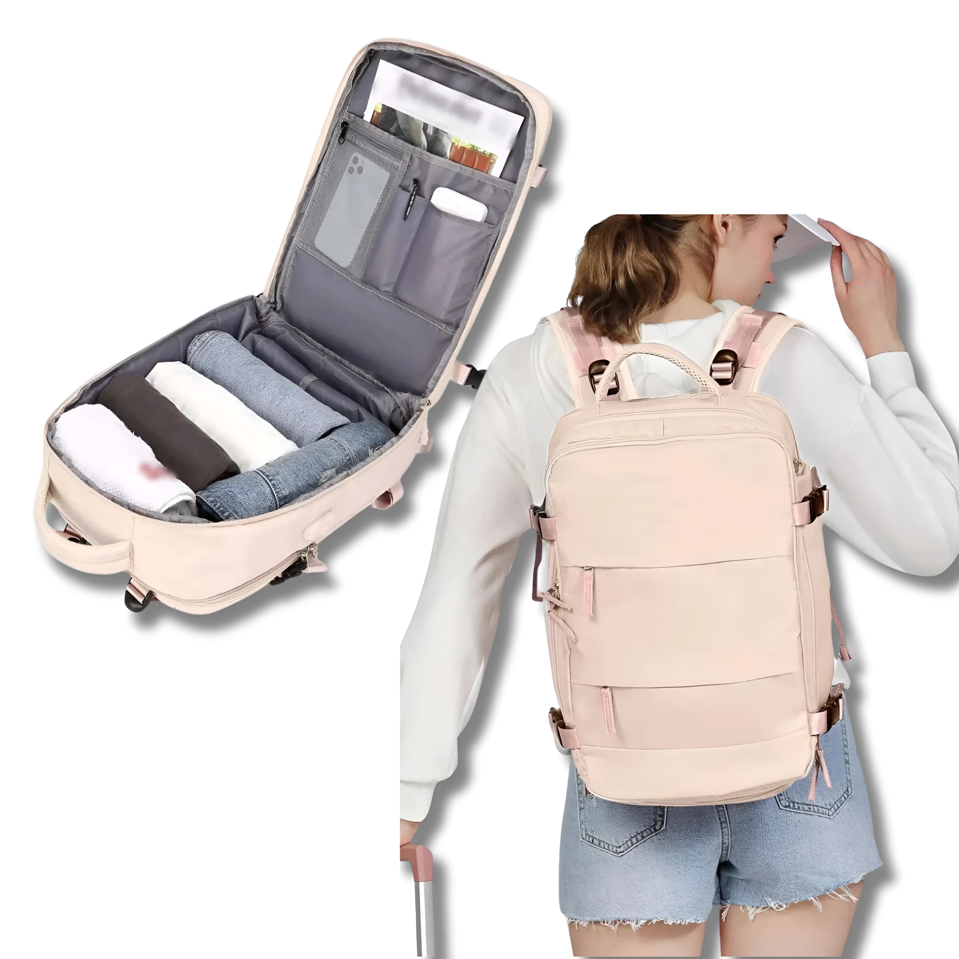 Heidi-Mode | Reiserucksack mit Viel Stauraum und Usb-Ladeanschluss - Image 5