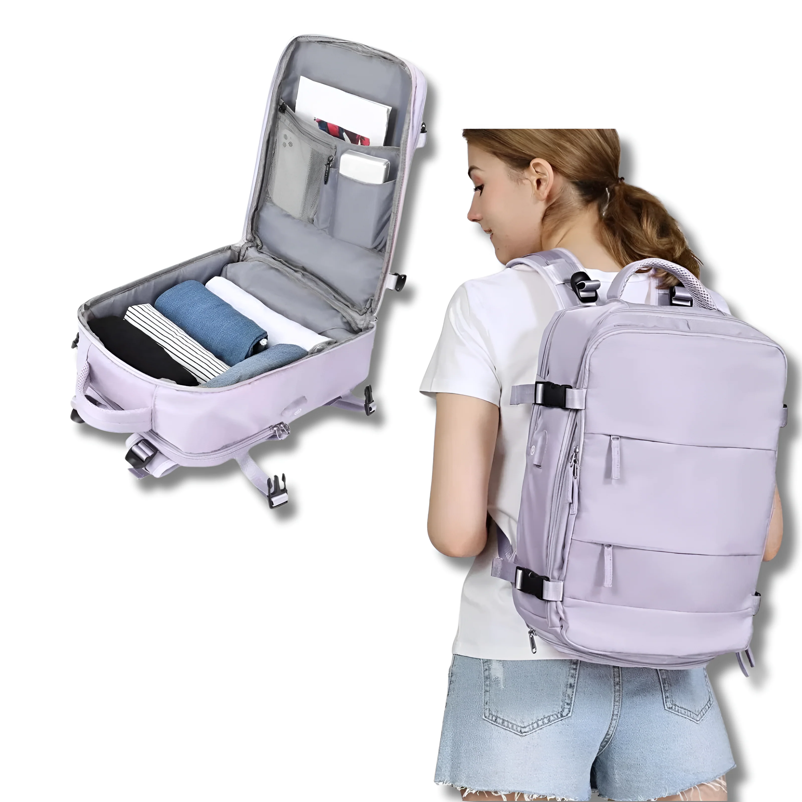 Heidi-Mode | Reiserucksack mit Viel Stauraum und Usb-Ladeanschluss - Image 7