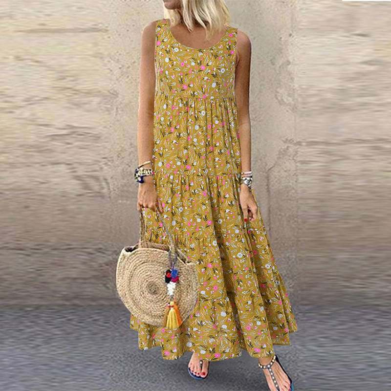 Heidi-Mode | Retro Ärmelloses Rundhals Damenkleid - Image 10