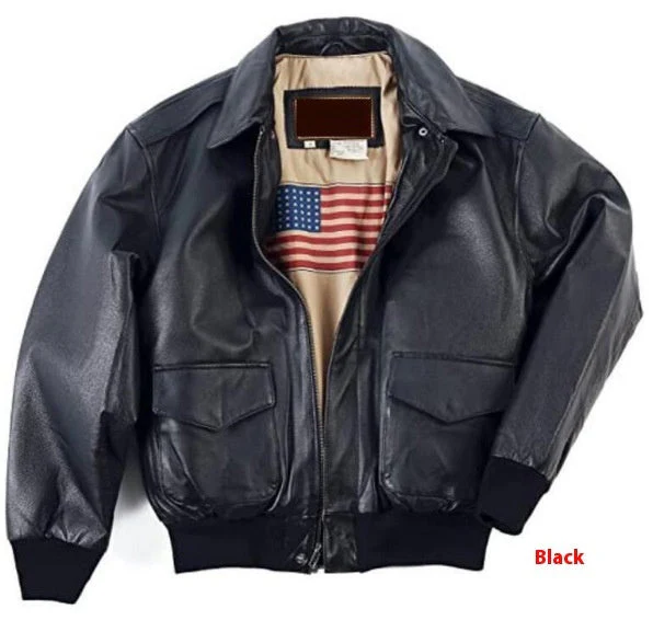 Heidi-Mode | Retro Übergroßer Us Air Force Fellimitationsledermantel