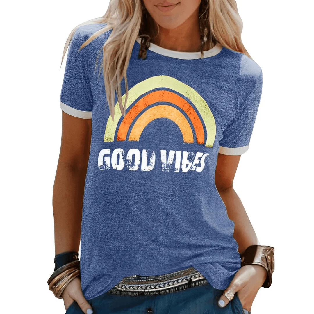 Heidi-Mode | Retro Good Vibes Grafik T-Shirt für Damen - Image 2