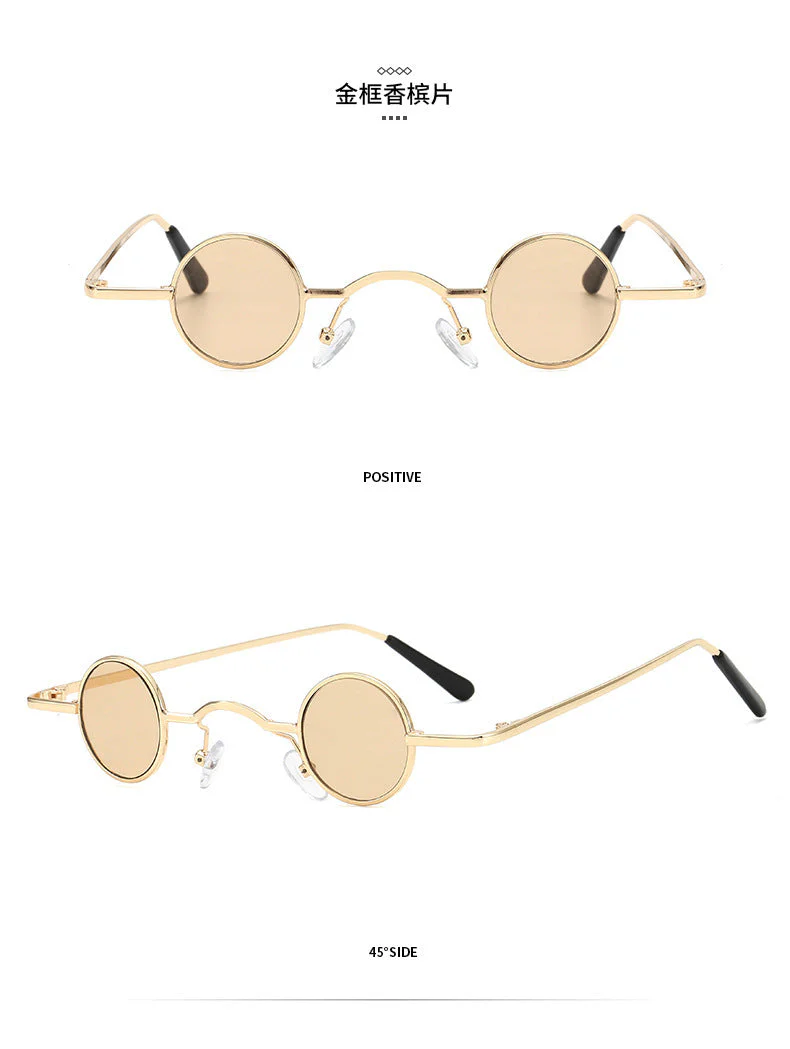 Heidi-Mode | Retro Sonnenbrille mit Kleinem Runden Rahmen für Herren - Image 5
