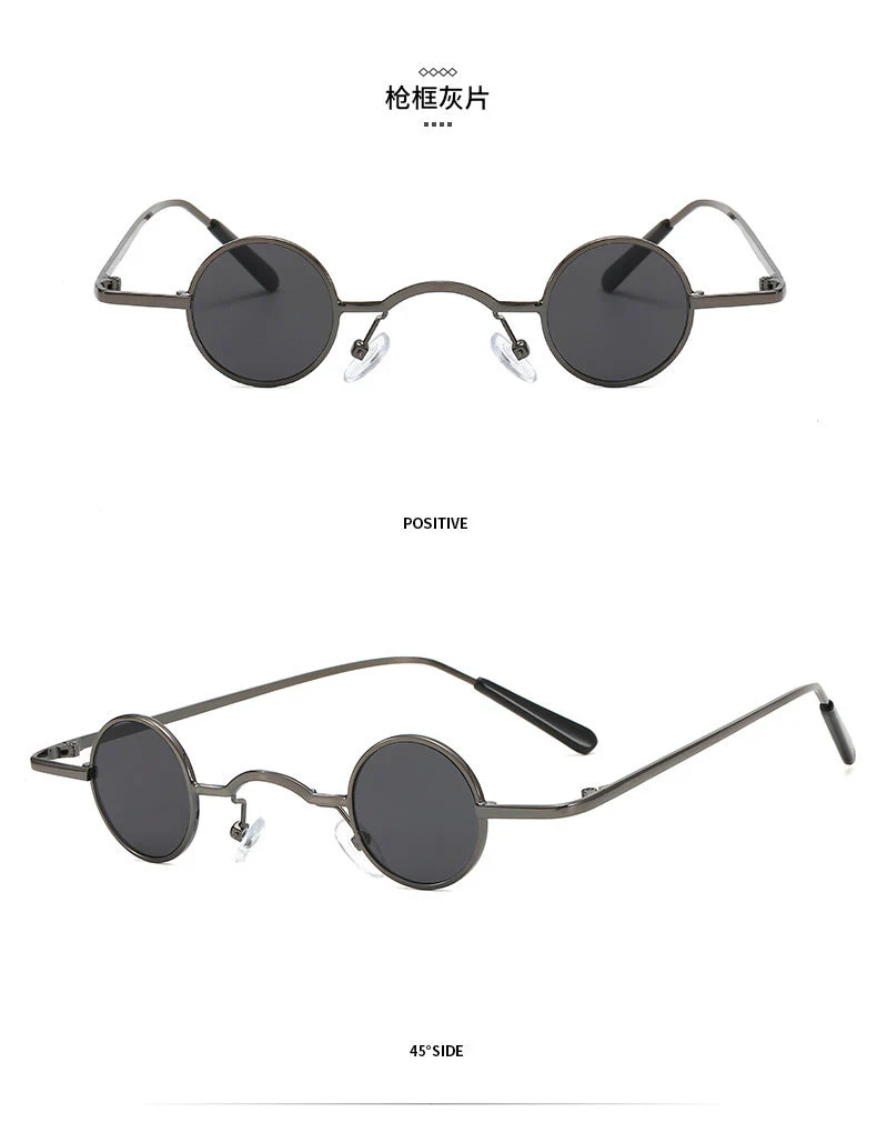 Heidi-Mode | Retro Sonnenbrille mit Kleinem Runden Rahmen für Herren - Image 7