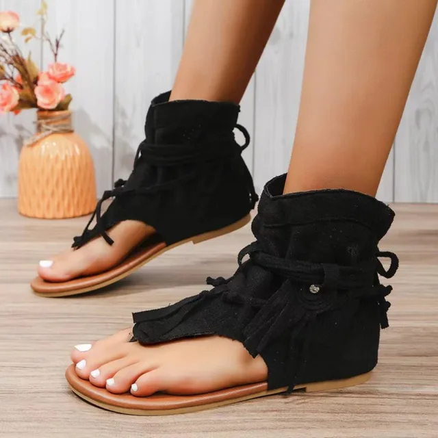 Heidi-Mode | Retro Vintage Wildleder Frauen Sandalen - Image 2