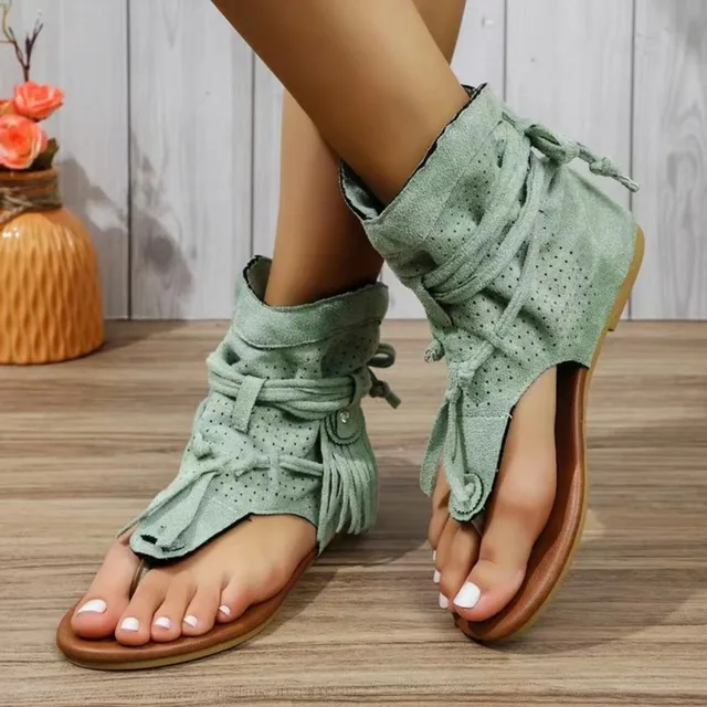 Heidi-Mode | Retro Vintage Wildleder Frauen Sandalen - Image 3