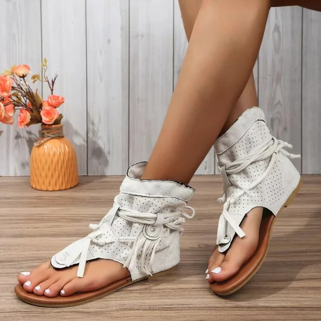 Heidi-Mode | Retro Vintage Wildleder Frauen Sandalen - Image 4