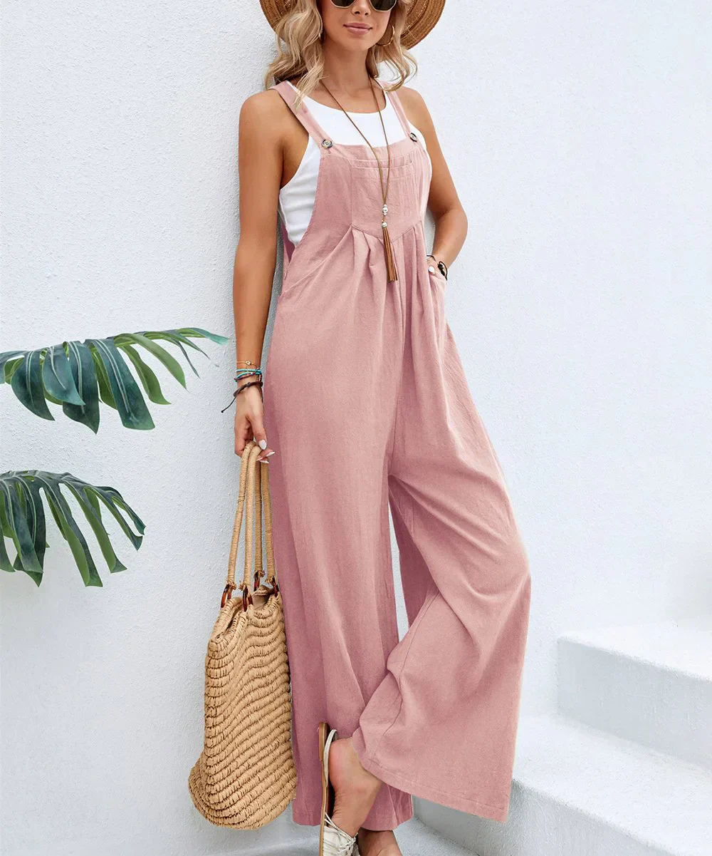 Heidi-Mode | Ärmellose Latzhose Lässig Jumpsuit