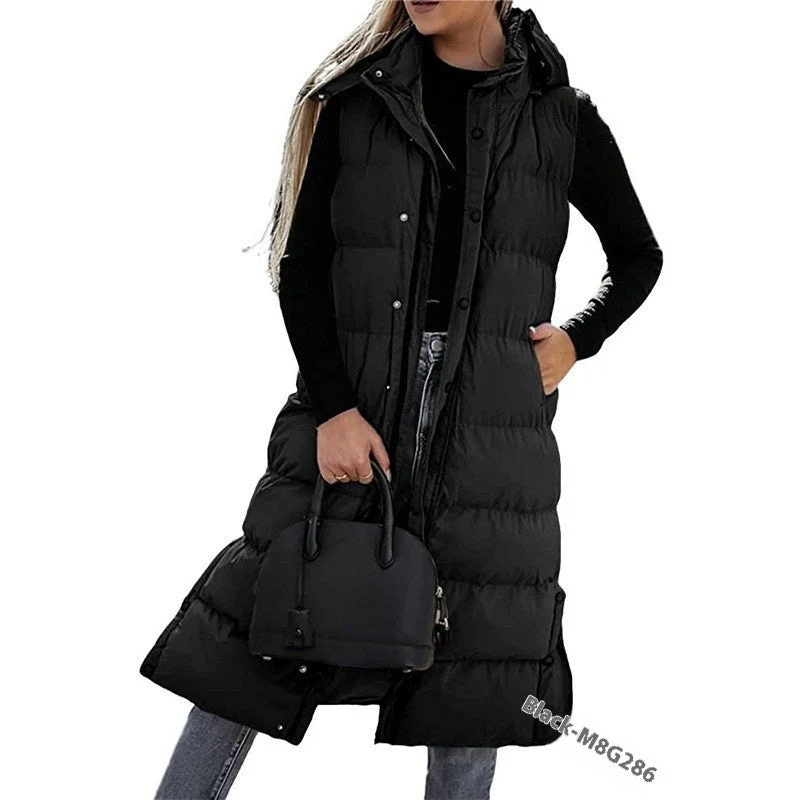 Heidi-Mode | Ärmellose, Lässige Steppjacke mit Kapuze und Reißverschluss - Image 2