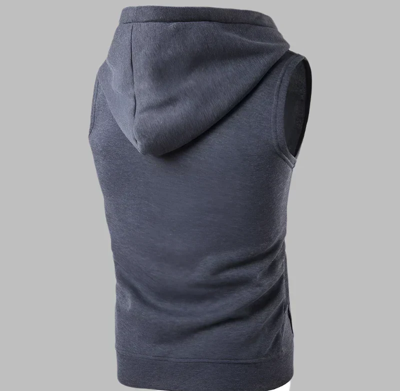 Heidi-Mode | Ärmelloser Herrenpullover mit Reißverschluss und Kapuze - Image 2