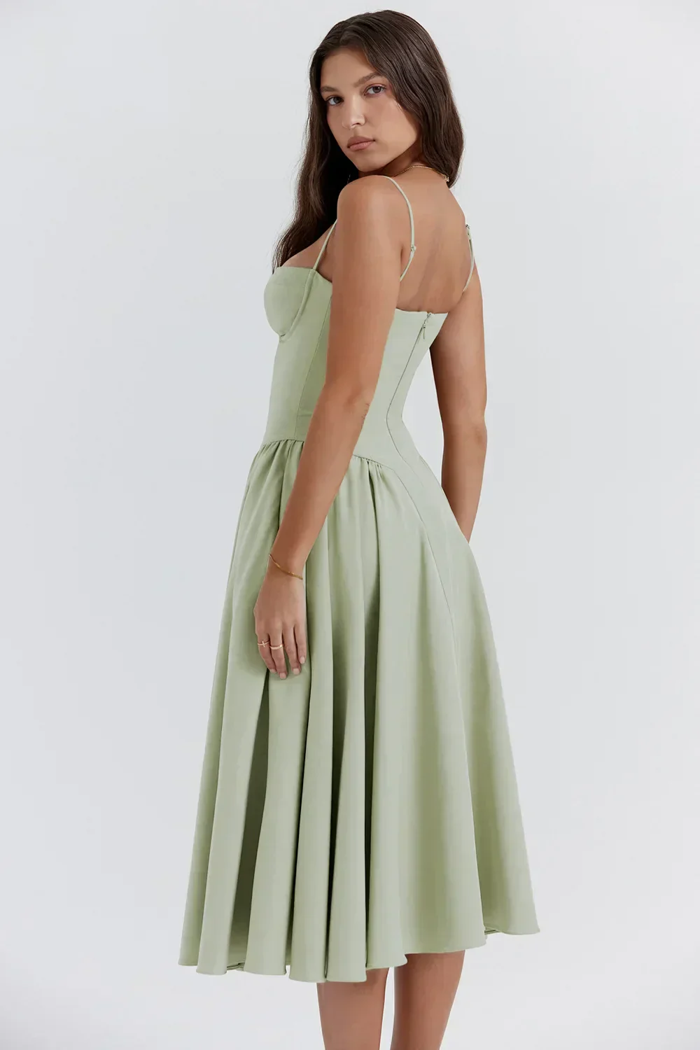 Heidi-Mode | Ärmelloses Midikleid mit Korsett Passform