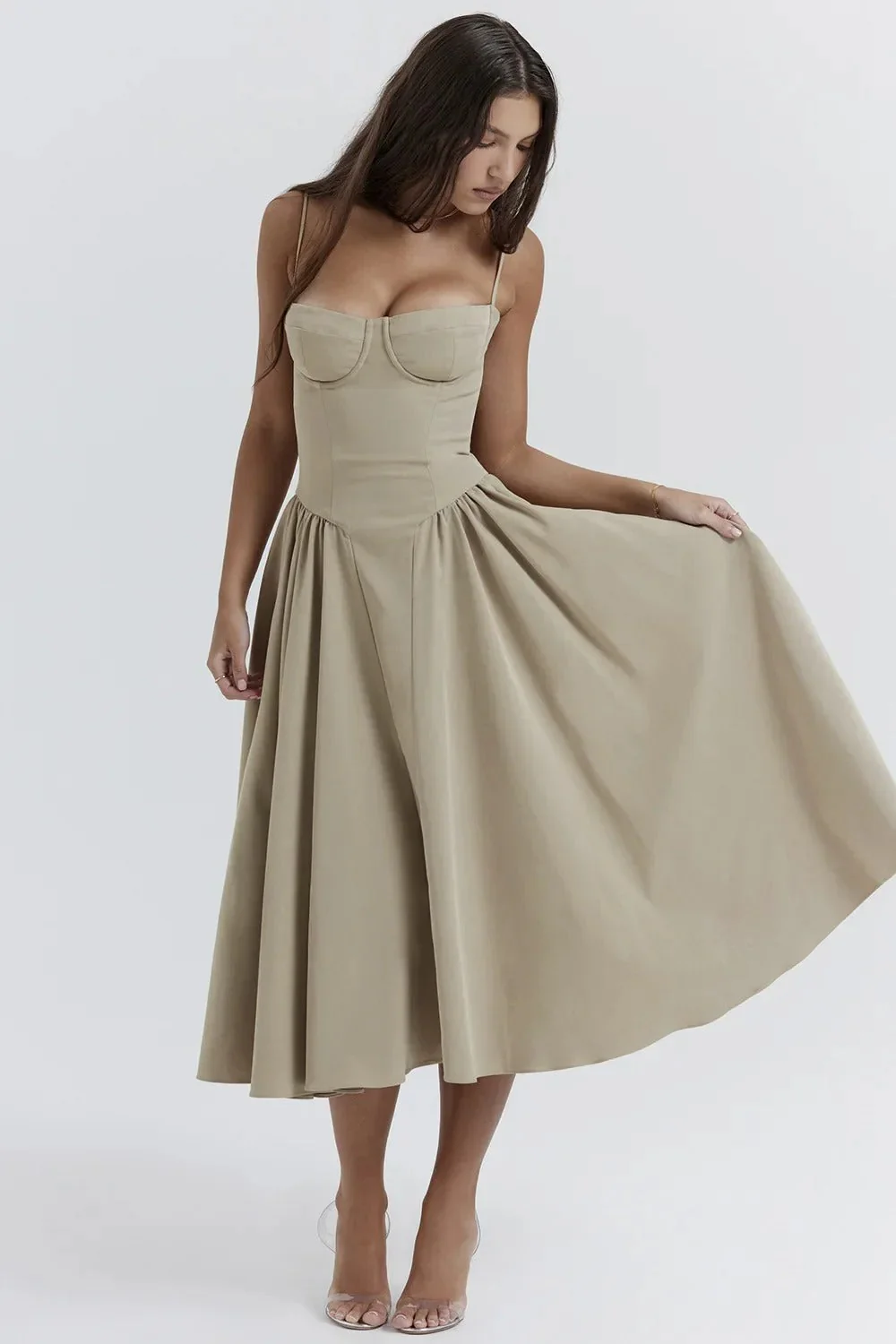 Heidi-Mode | Ärmelloses Midikleid mit Korsett Passform - Image 19