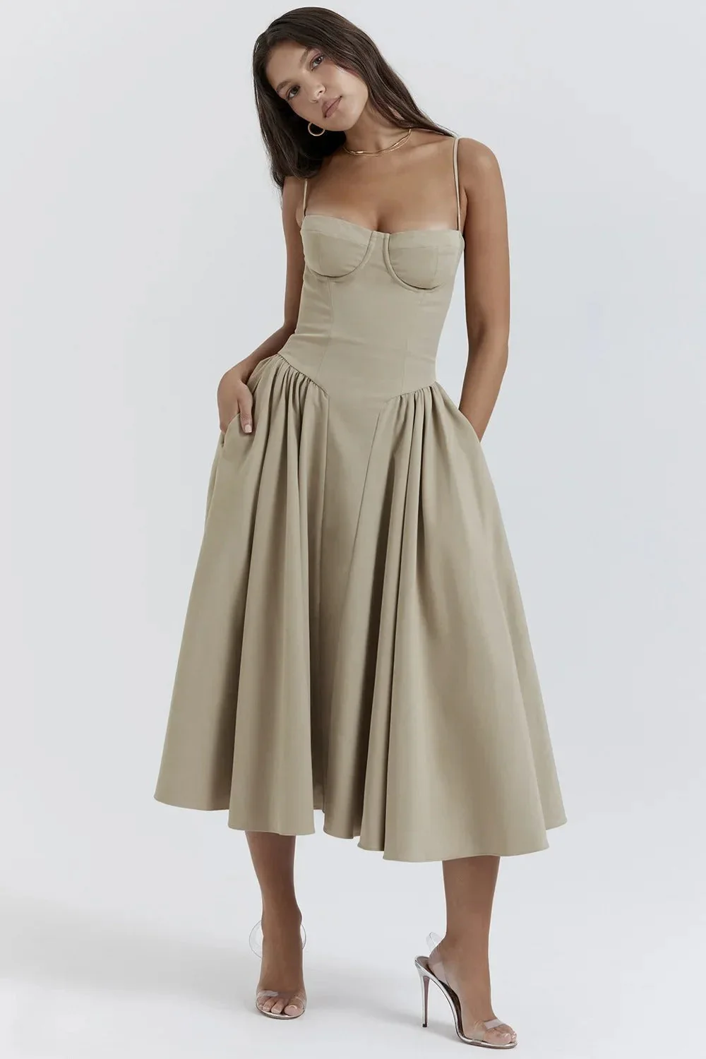 Heidi-Mode | Ärmelloses Midikleid mit Korsett Passform - Image 31