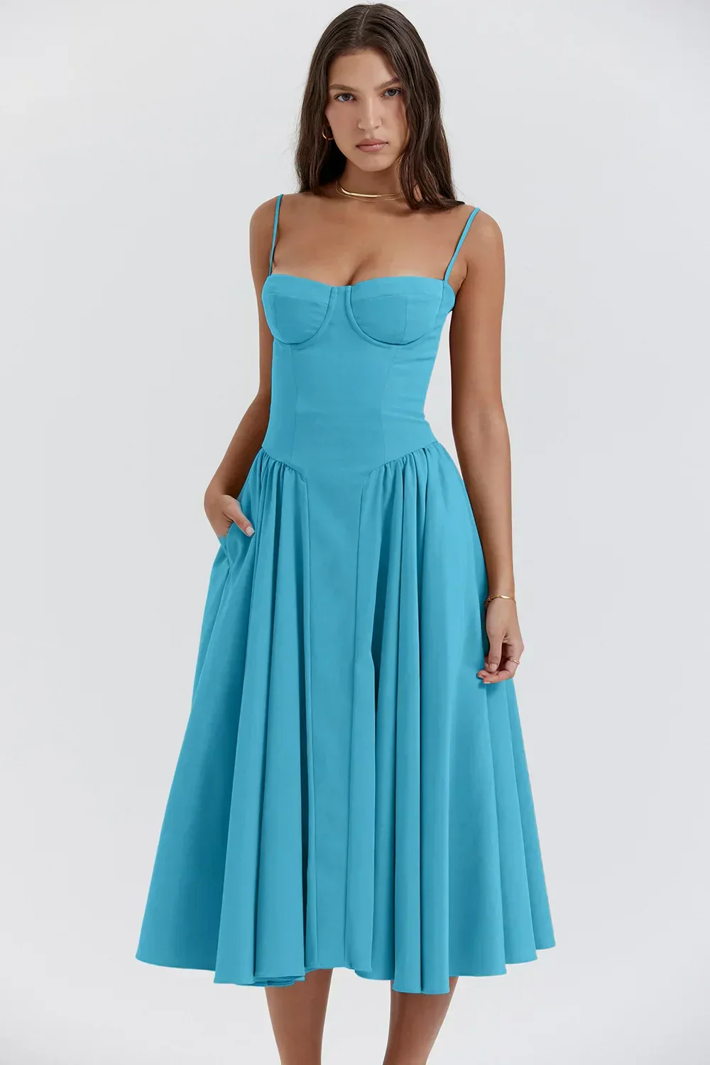 Heidi-Mode | Ärmelloses Midikleid mit Korsett Passform - Image 32
