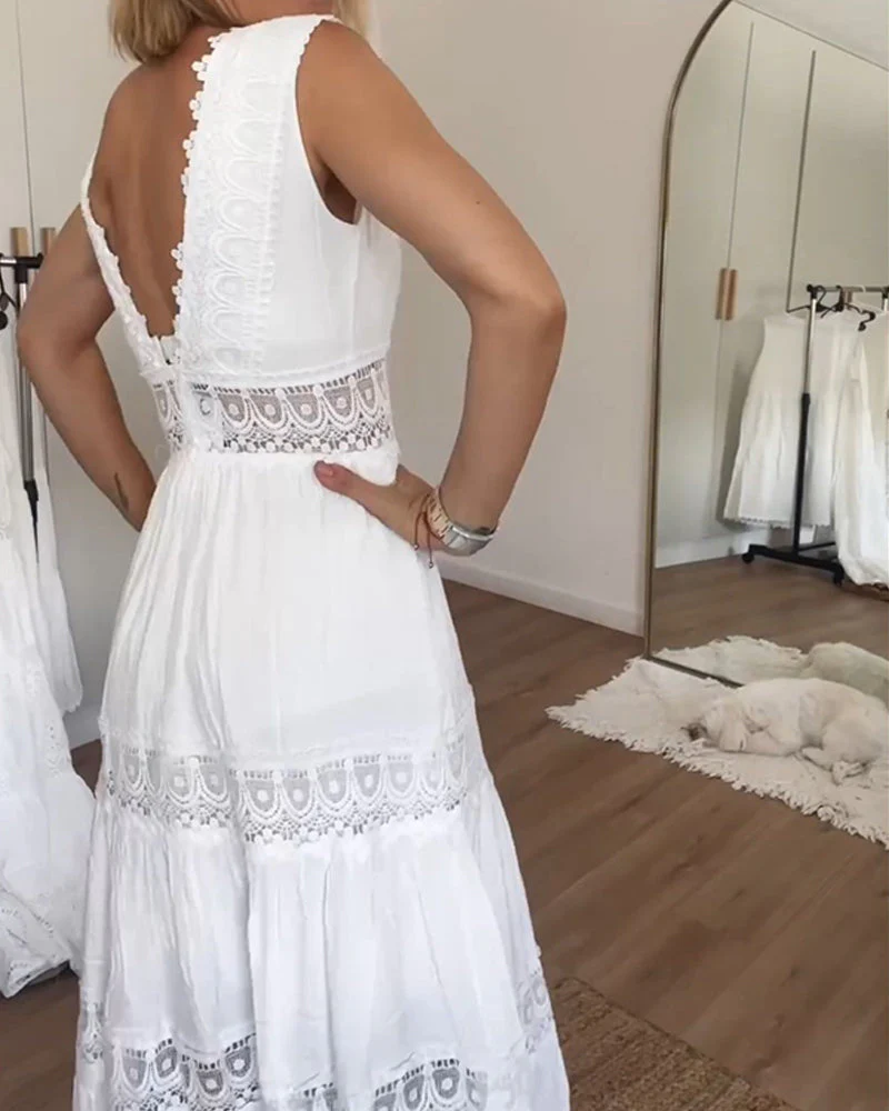 Heidi-Mode | Ärmelloses Spitzen-Midi-Kleid für Damen - Image 2