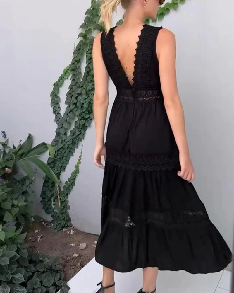 Heidi-Mode | Ärmelloses Spitzen-Midi-Kleid für Damen - Image 6