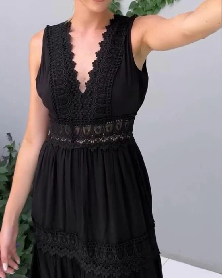 Heidi-Mode | Ärmelloses Spitzen-Midi-Kleid für Damen - Image 8