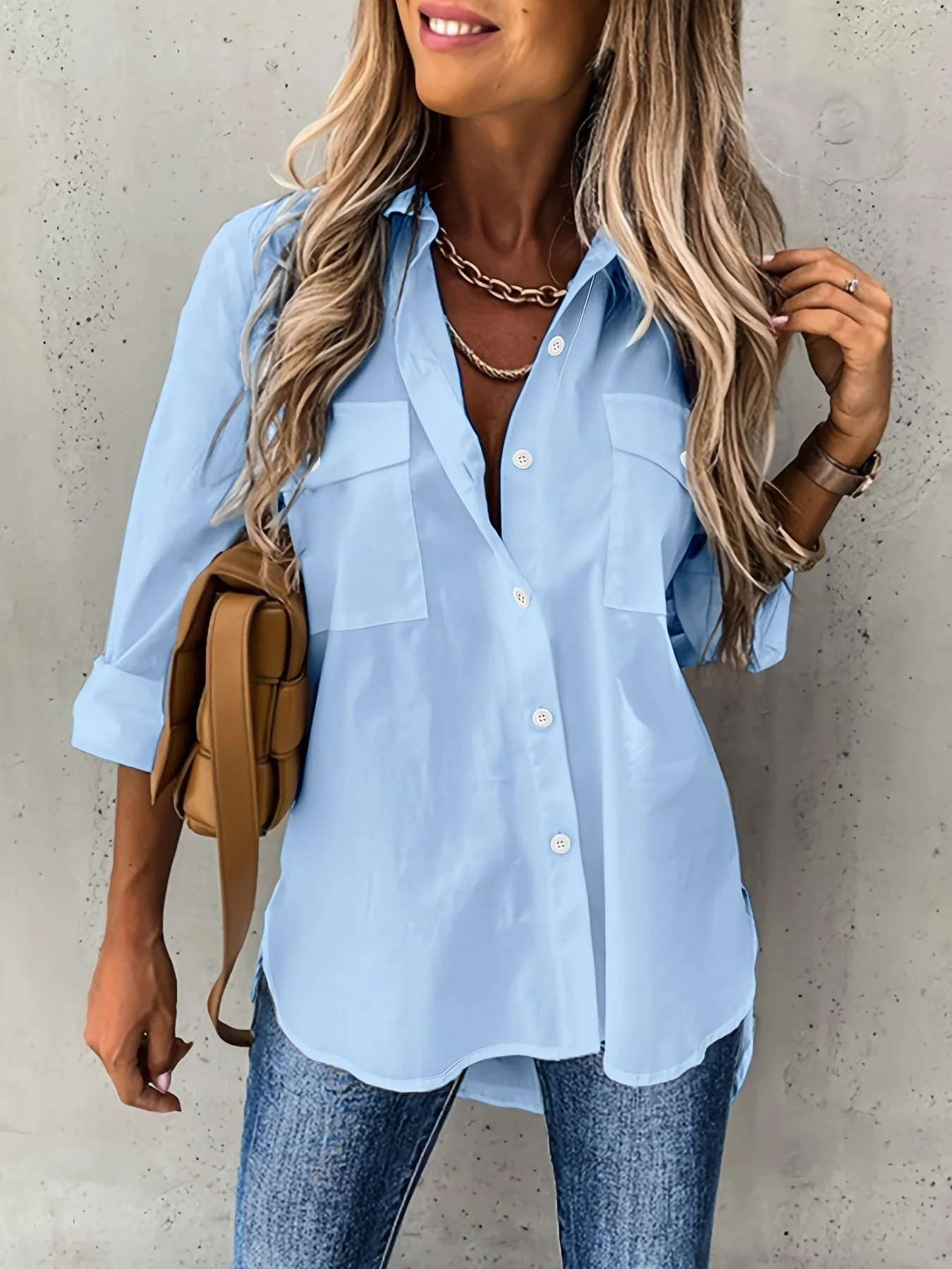 Heidi-Mode | Ärmelreverskragenhemd für Frauen - Image 4