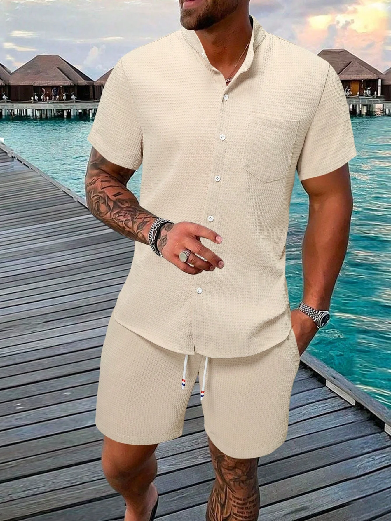 Heidi-Mode | Ärmelshirt und Shorts Satz für Männer - Image 5