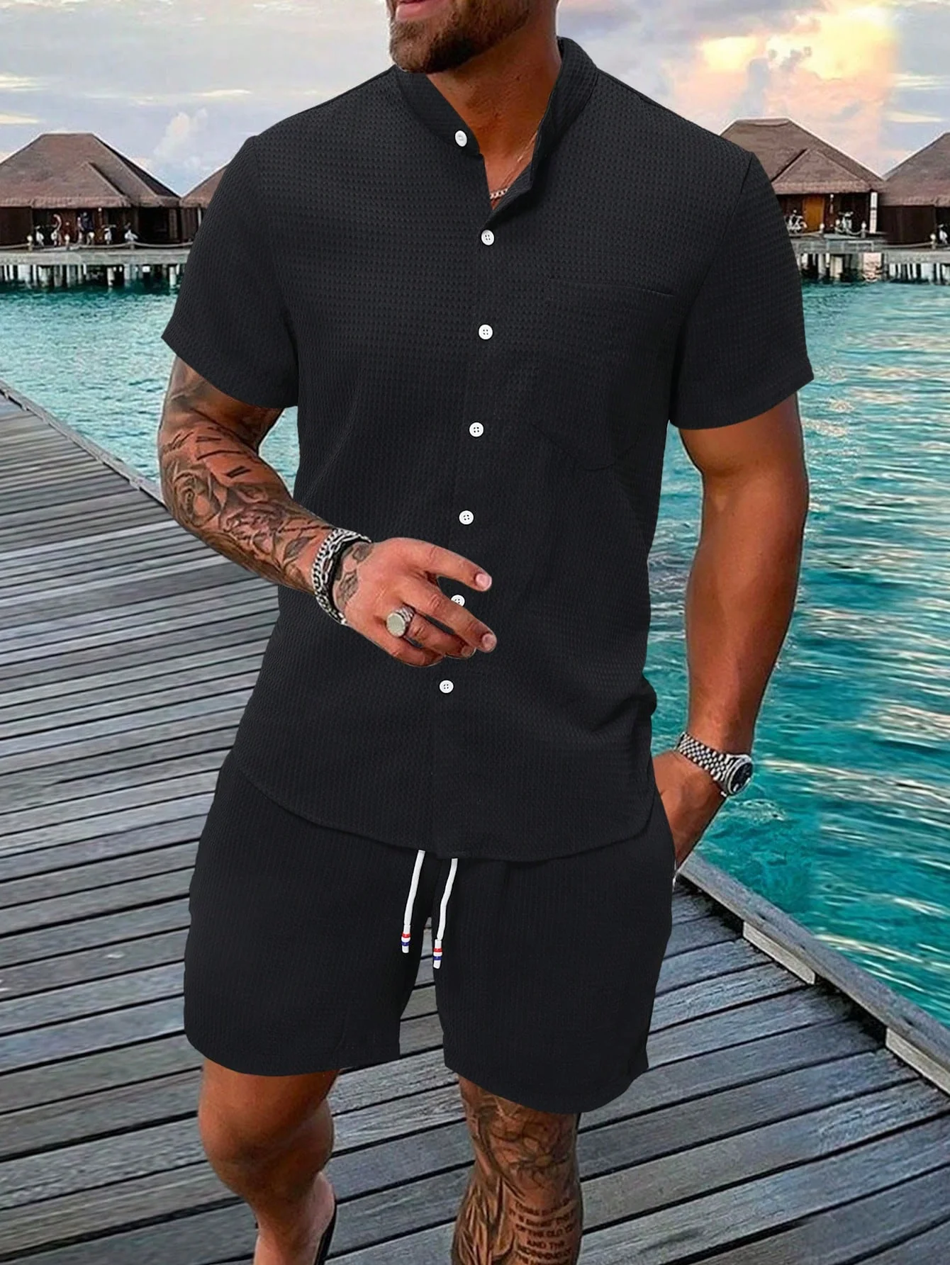 Heidi-Mode | Ärmelshirt und Shorts Satz für Männer - Image 6