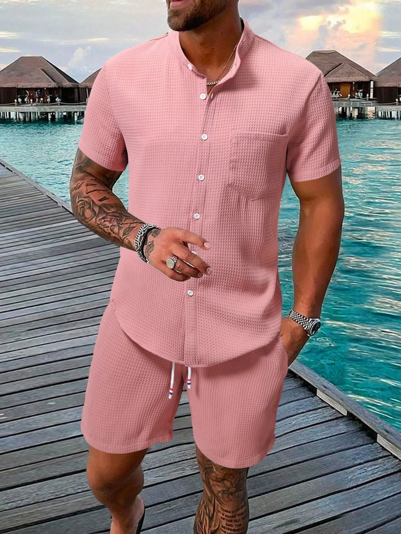 Heidi-Mode | Ärmelshirt und Shorts Satz für Männer - Image 8
