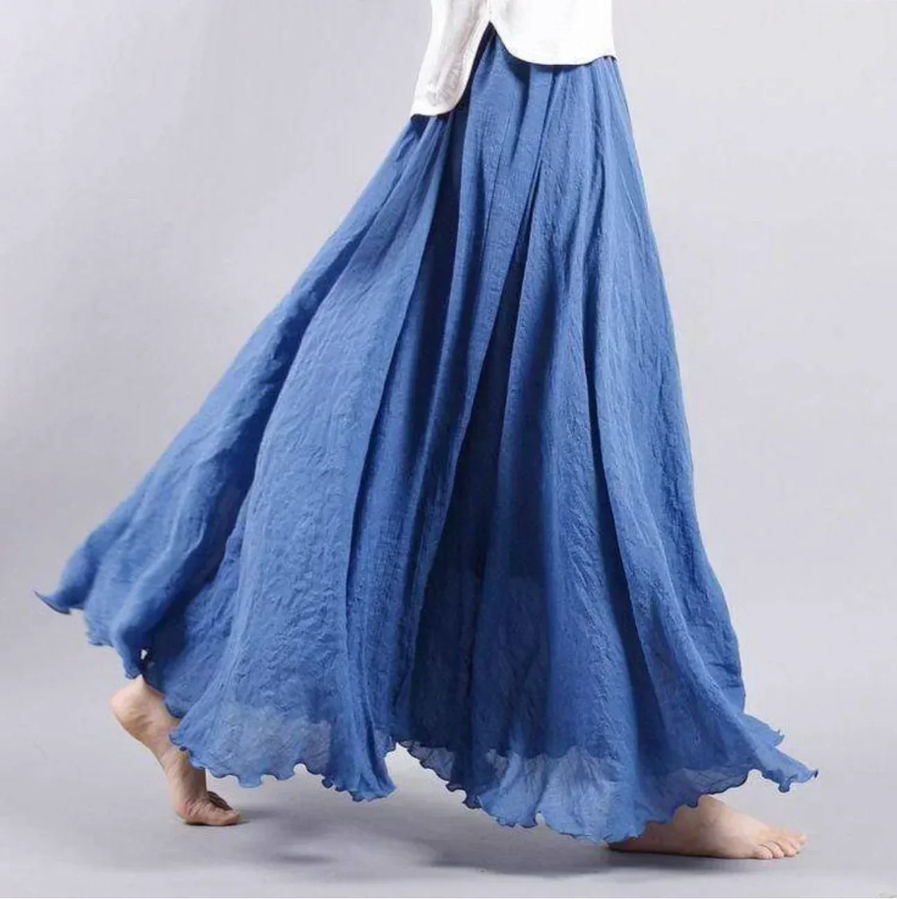 Heidi-Mode | Rock Baumwolle Hohe Taille Glockenrock Boho Rock - Image 3
