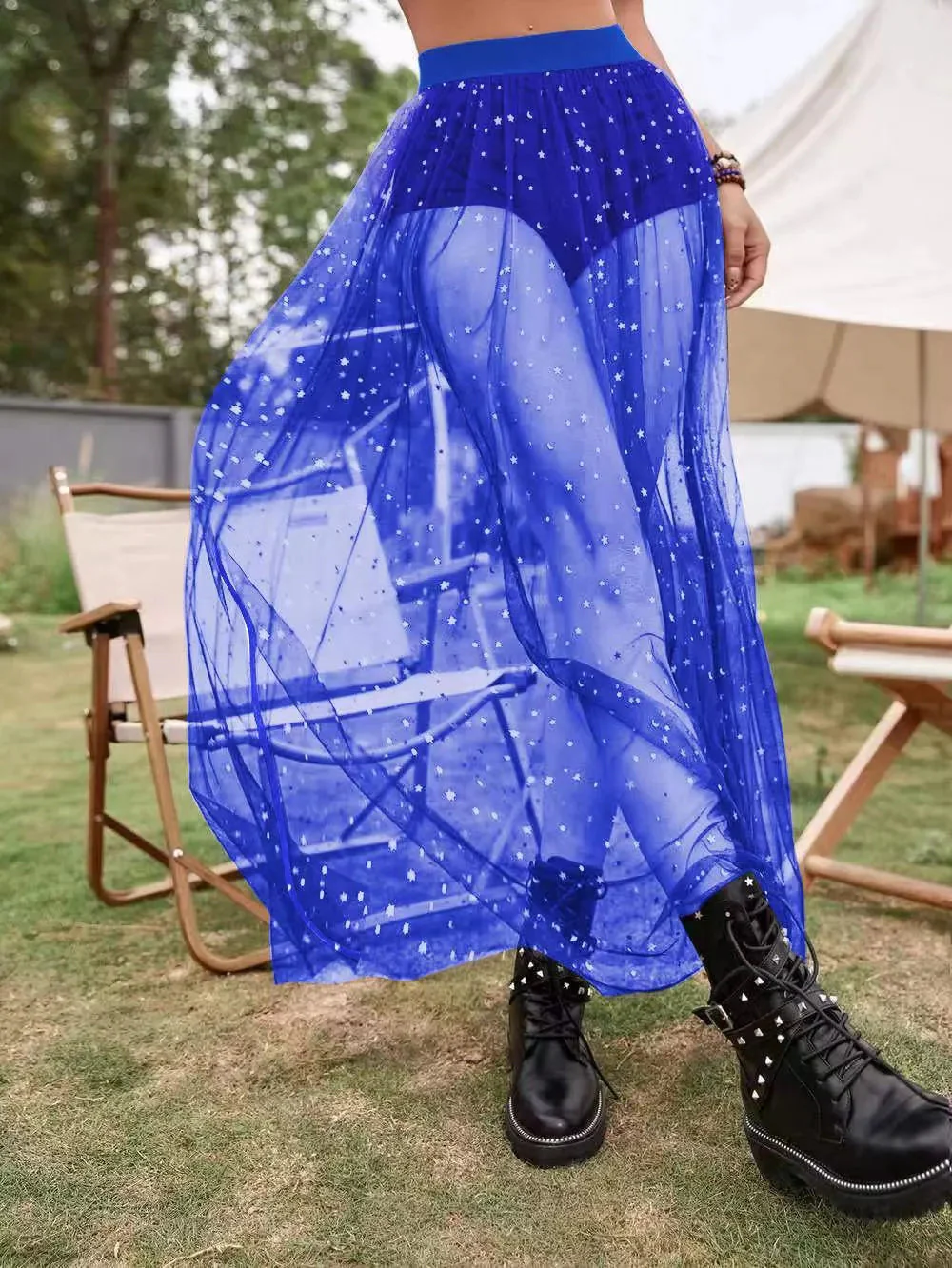 Heidi-Mode | Ruffle Hem With High Waist Made Of Lace - Image 6