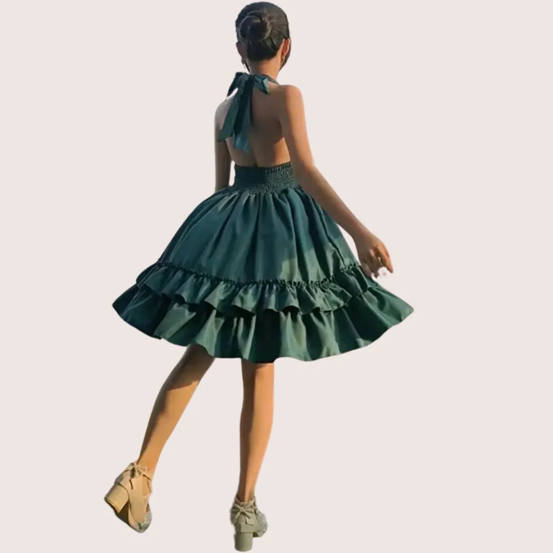 Heidi-Mode | Romantisches Rüschenkleid mit Schleifenkragen