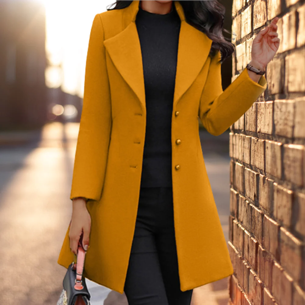 Heidi-Mode | Elegante Solide Lange Jacke Mantel