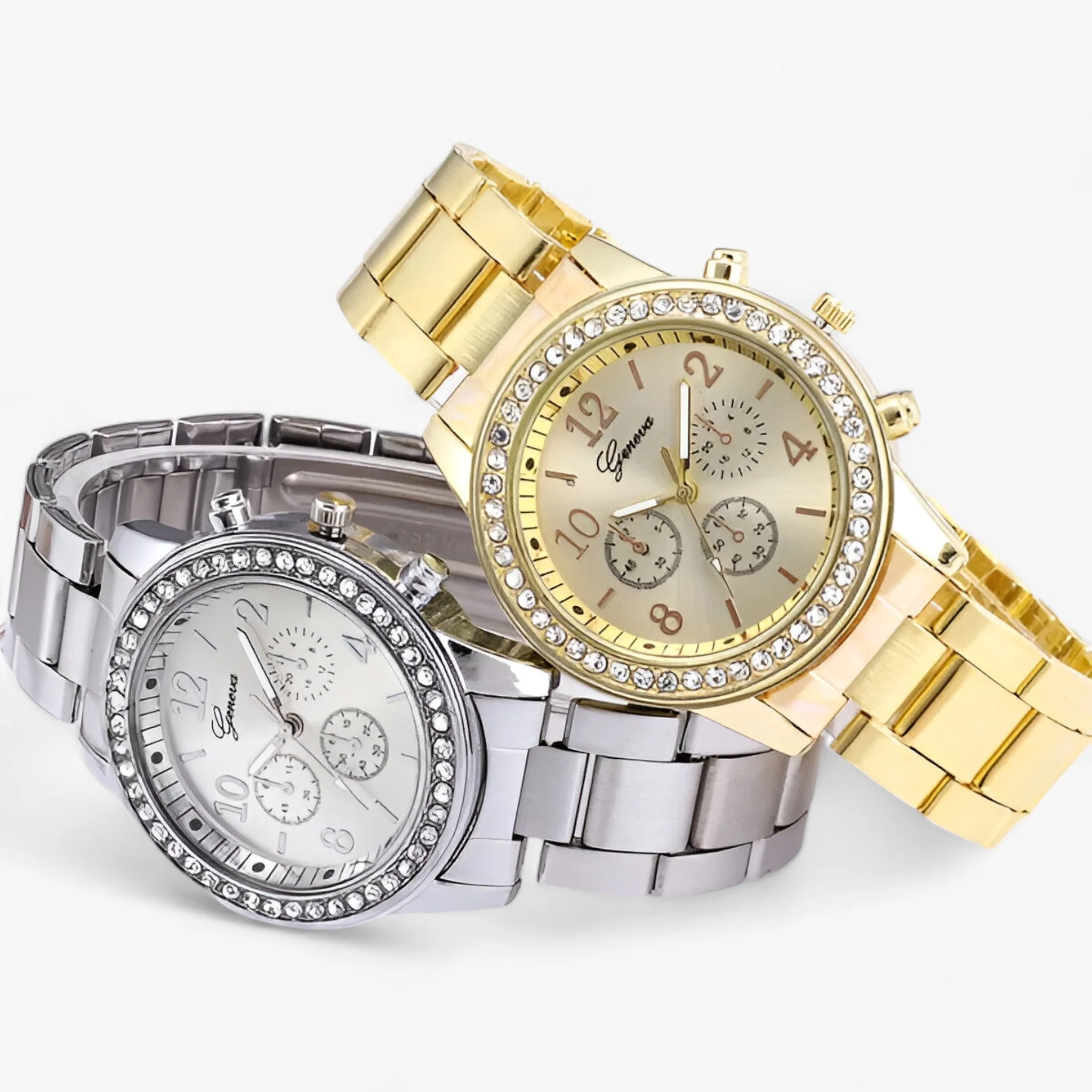 Heidi-Mode | Rundes Uhr mit Strasssteinen für Damen - Image 2