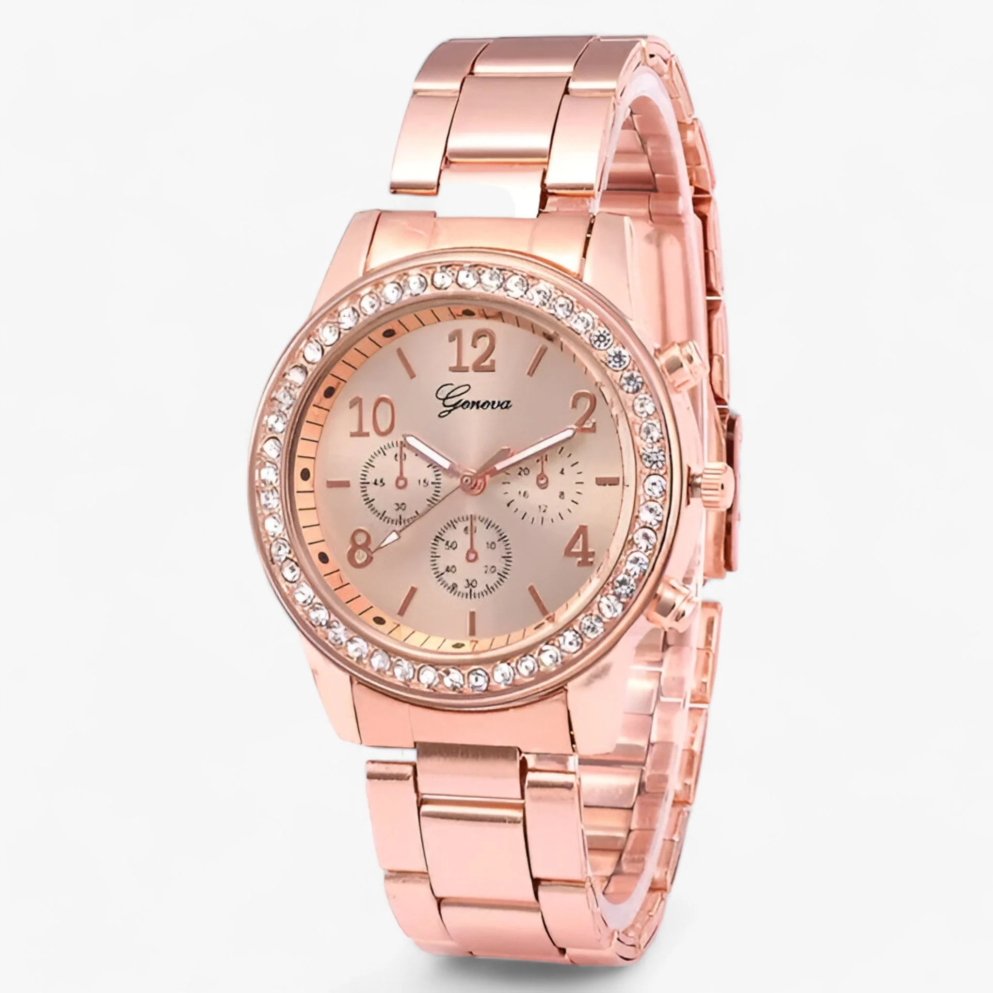 Heidi-Mode | Rundes Uhr mit Strasssteinen für Damen - Image 5