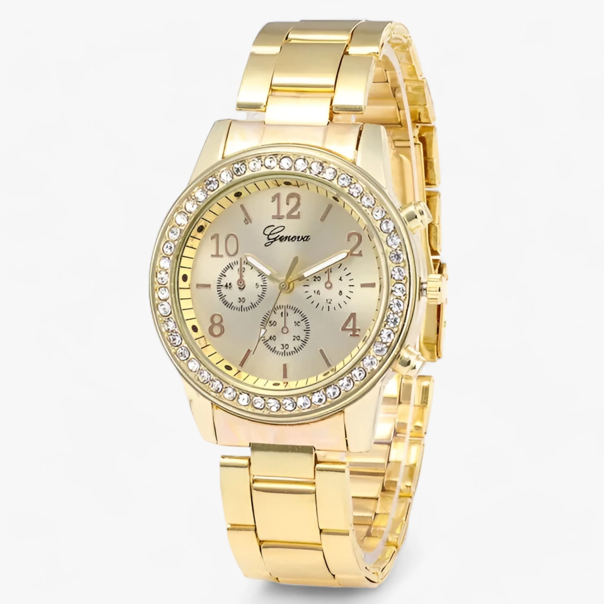 Heidi-Mode | Rundes Uhr mit Strasssteinen für Damen - Image 6