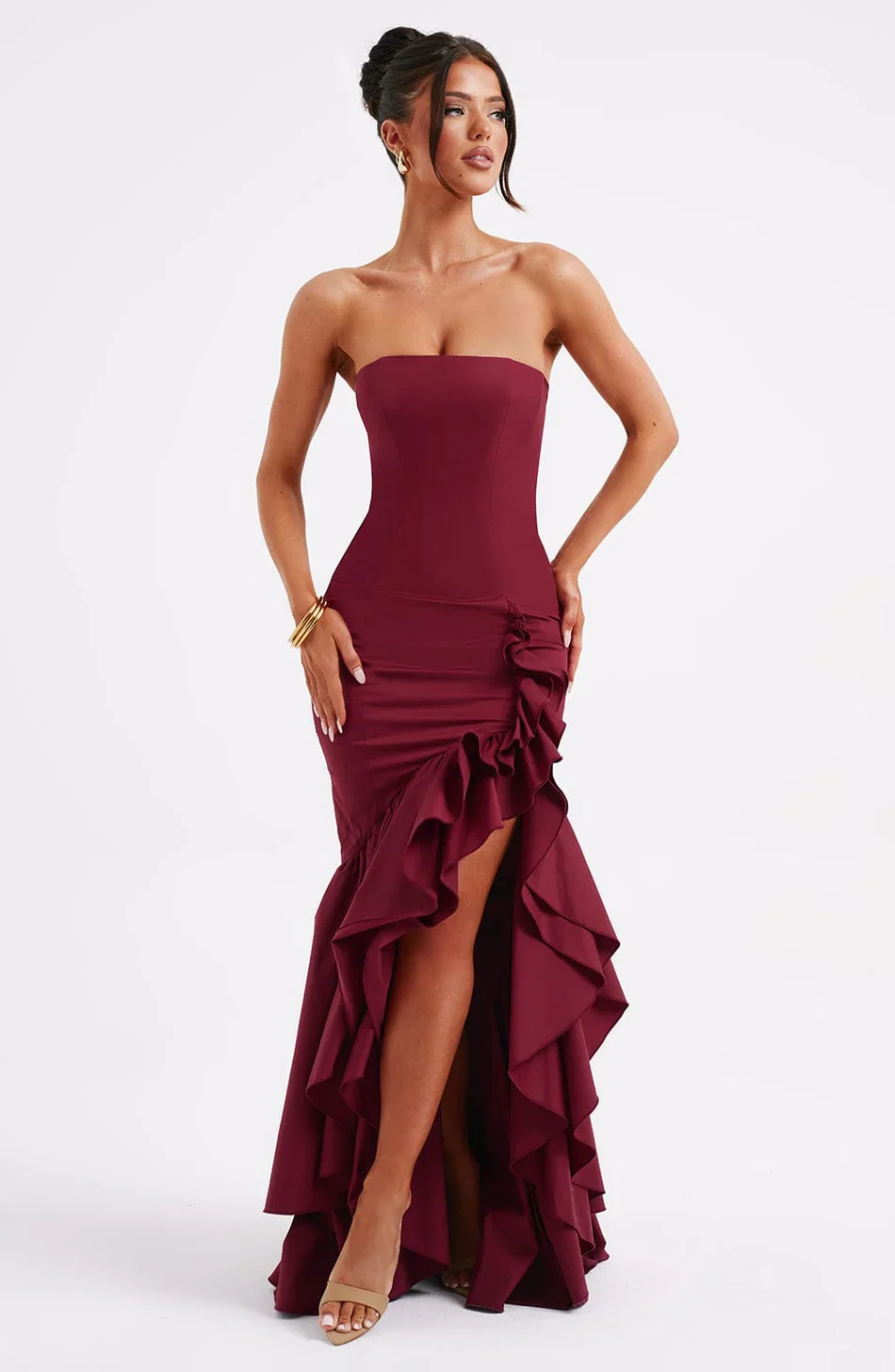 Heidi-Mode | Rüschen Hochgeschlitztes Kleid - Image 7