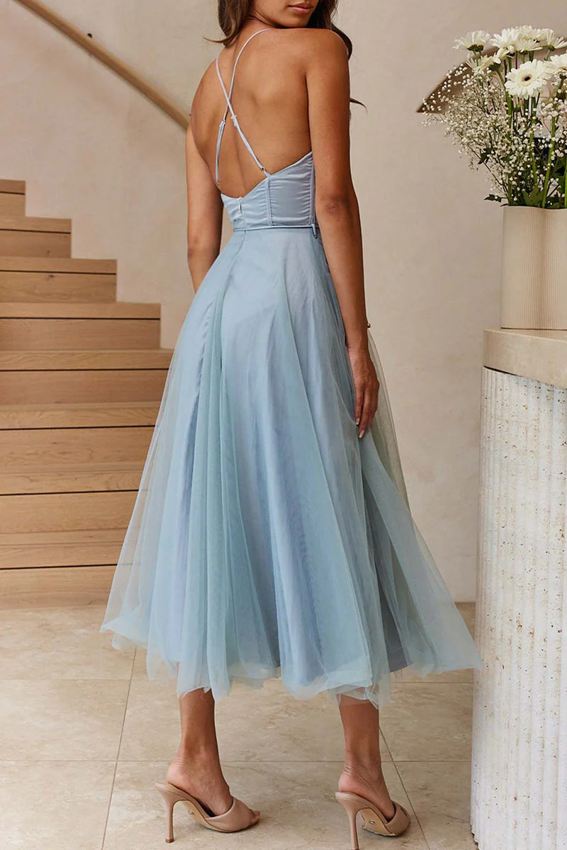 Heidi-Mode | Süß Elegante Einfarbige V-Ausschnitt Prinzessinnenkleider - Image 4